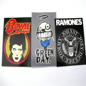Punk Rock Stickers Ramones Bowie Green Day